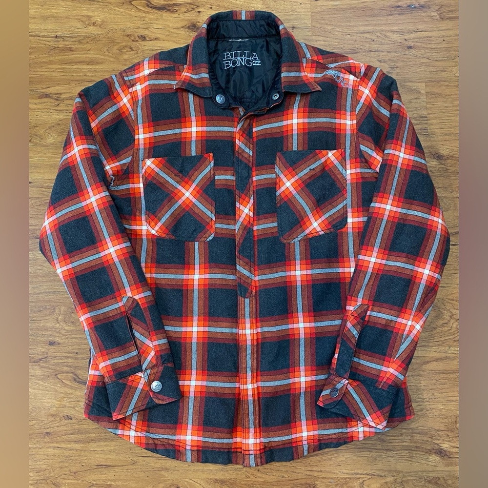 Vintage 90’s Billabong Plaid / Quilt Jacket Reversible L /XL Surf Skate Grunge